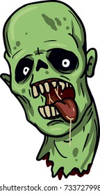 zombie head screaming illustration