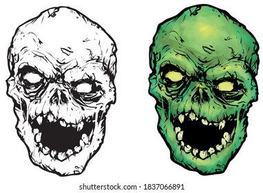 zombie head sticker for halloween party
