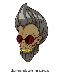 Zombie head vector and illustration. monster head in Halloween night