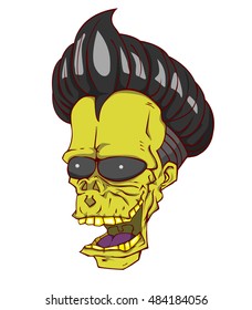 Zombie head vector and illustration. monster head in Halloween night
