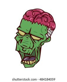 Zombie head vector and illustration. monster head in Halloween night