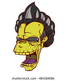 Zombie head vector and illustration. monster head in Halloween night