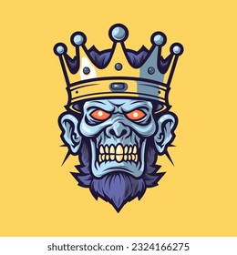 cabeza zombie con ilustración de un clip vectorial de la corona