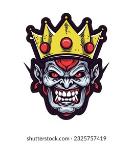 zombie head wearing a crown vector clip art illustration