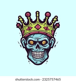 cabeza zombie con ilustración de un clip vectorial de la corona