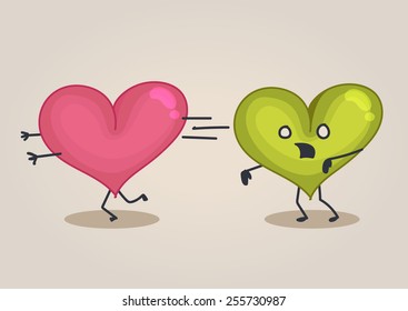 A Zombie heart chasing a heart