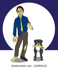 A zombie and his dog