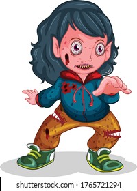 Zombie holding ball cartoon vector art and illustration