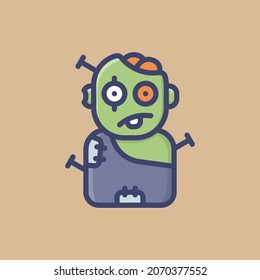 Zombie Horror Avatar Filled Outline Icon, Logo, and illustration Vector