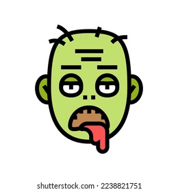 zombie horror color icon vector. zombie horror sign. isolated symbol illustration