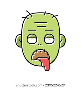 zombie horror color icon vector. zombie horror sign. isolated symbol illustration