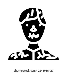vector de icono de glifo de horror zombie. signo de horror zombie. ilustración de símbolo aislado