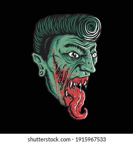 Zombie horror graphic illustration vector art t-shirt design