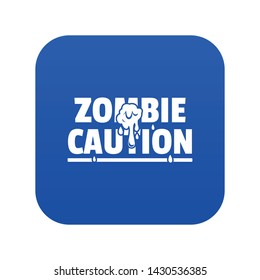 Zombie horror icon blue vector isolated on white background
