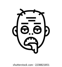 vector de icono de línea de horror zombie. signo de horror zombie. símbolo de contorno aislado ilustración negra