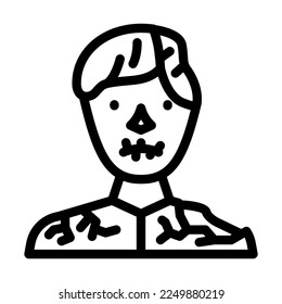 vector de icono de línea de horror zombie. signo de horror zombie. símbolo de contorno aislado ilustración negra