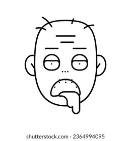 Zombie Horror Linie Symbol Vektorgrafik. Zombie Horrorzeichen. isoliertes Kontursymbol