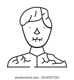 zombie horror line icon vector. zombie horror sign. isolated contour symbol black illustration