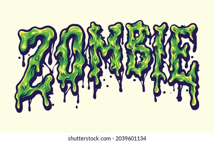 Zombie Horror Typeface Melt Illustrations