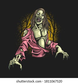 zombie hungry illustration vector graphic