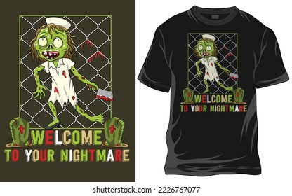 Zombie Hunter T shirt design, Vector art