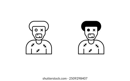 Zombie icon design with white background stock illustration