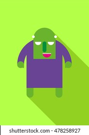 Zombie icon flat design on a green background