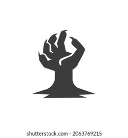 Zombie Icon Isolated on Black and White Vector Graphic