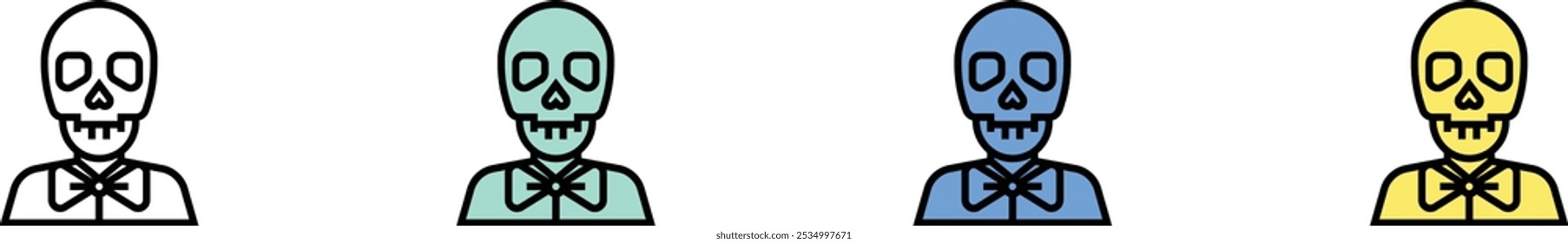zombie icon. Outline, Green, Blue and Yellow Style Design Isolated On White Background