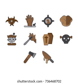 zombie icon set color