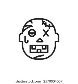 Zombie icon Vector flat thin line illustration