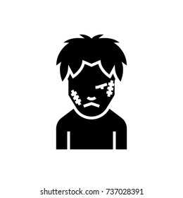 zombie icon, vector illustration, black sign on isolated background