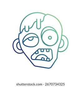 Zombie icon with white background vector stock illustration