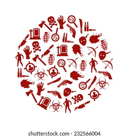 zombie icons in circle
