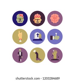 Zombie icons set