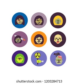 Zombie icons set