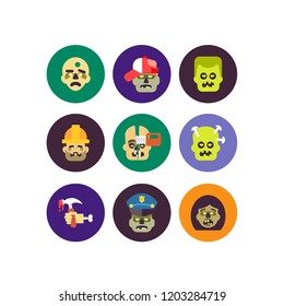 Zombie icons set