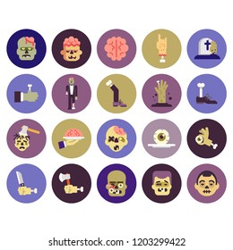 Zombie icons set