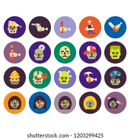 Zombie icons set