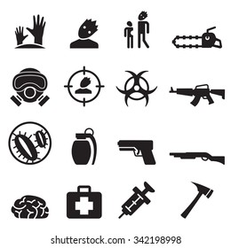Zombie icons set