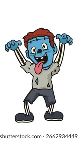Zombie-Illustration für Halloween-Ereignisvektor