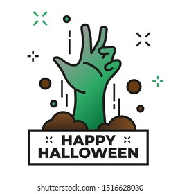 Zombie illustration - Happy halloween icon