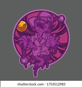 Zombie Illustration  perfect for tshirt, apparel, atickers, cases, mugs, wall art, notebooks, pillows, to tes, pins, magnets, maks