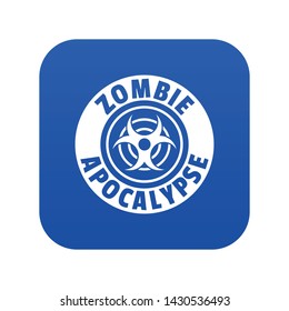 Zombie infection icon blue vector isolated on white background