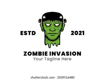 zombie invasion cartoon vector illustration