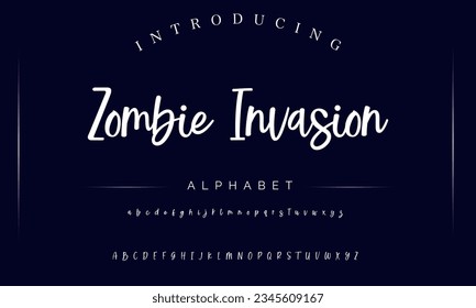 Zombie Invasion Signature Font Calligraphy Logotype Script Font Type Font lettering handwritten