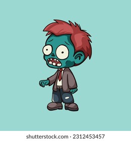 zombie isolated blue background suitable for the logo