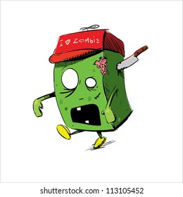 Zombie isolated on white. Hand drawing sketch vector illustration