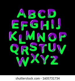 Zombie jelly vector alphabet set