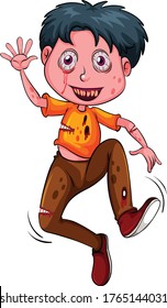 Zombie-Springcartoon, Vektorkunst und Illustration